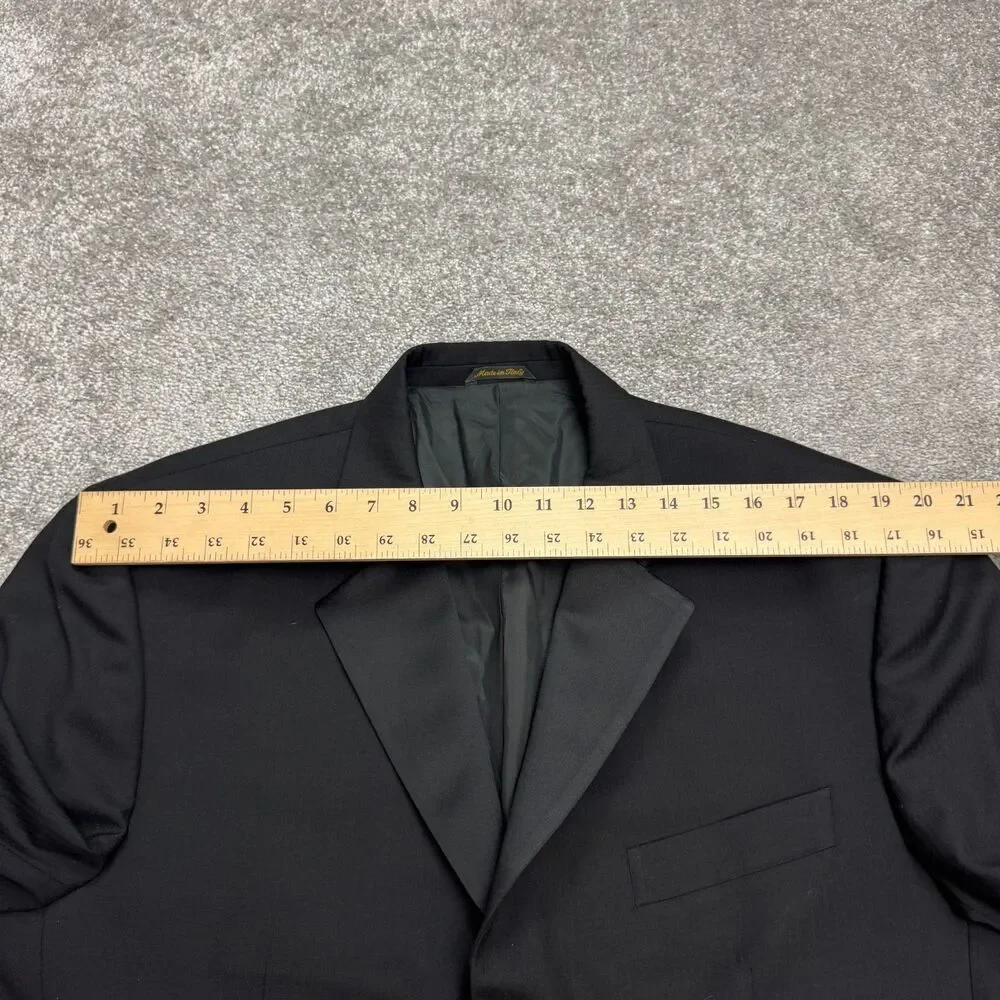Vintage Guabello Super 130s Principle Italy Suit Blazer Jacket Mens 44R Black